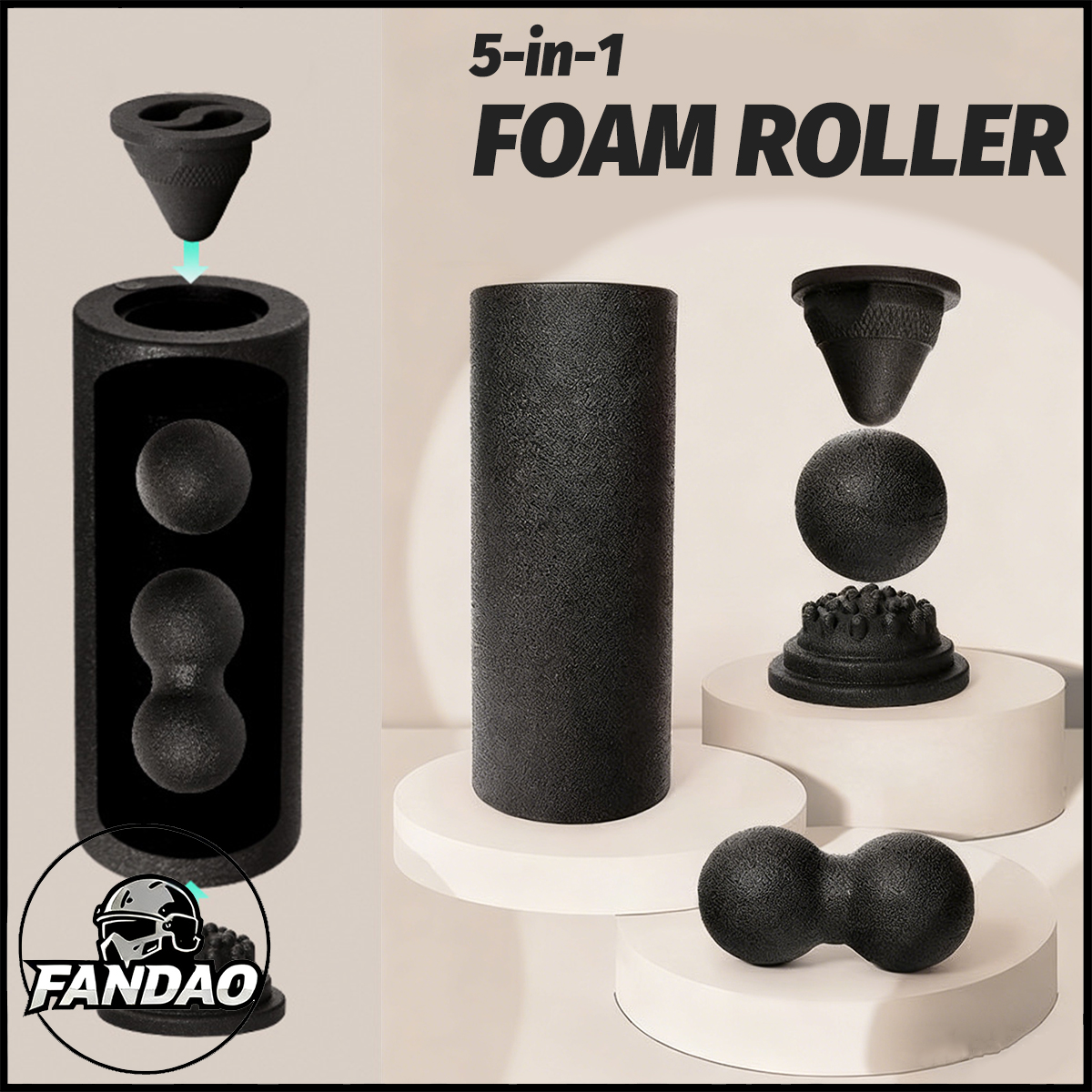 Pilates Yoga Ball - 5-in-1 Yoga Foam Fascia Peanut Ball