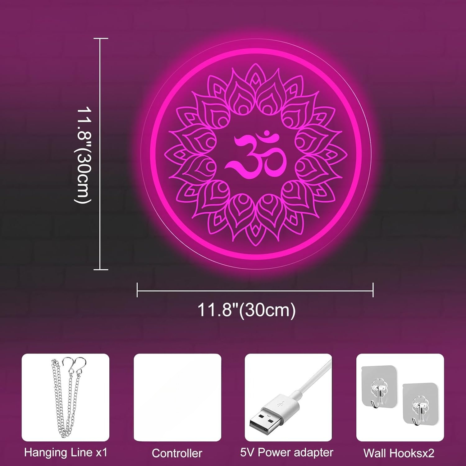 Om Mandala Neon Sign USB Power – Pilates And Yoga Studio recenzja i cena