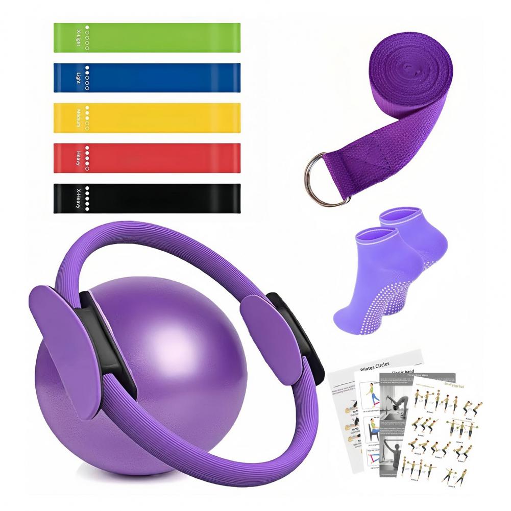 9Pcs/Set Yoga Fitness Kit with – Pilates Yoga Resistance Ring recenzja i cena
