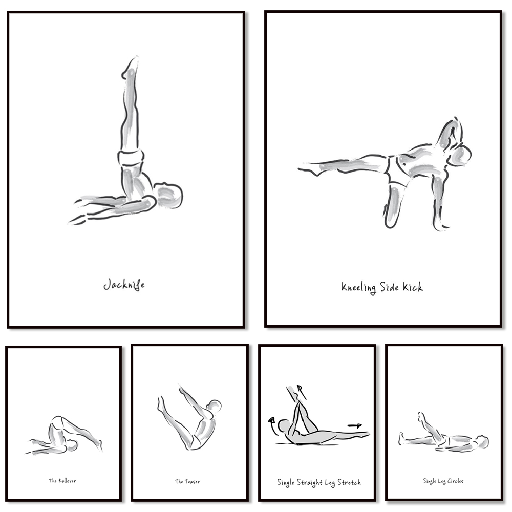 Pilates exercise black and whi – Pilates And Yoga Combined recenzja i cena