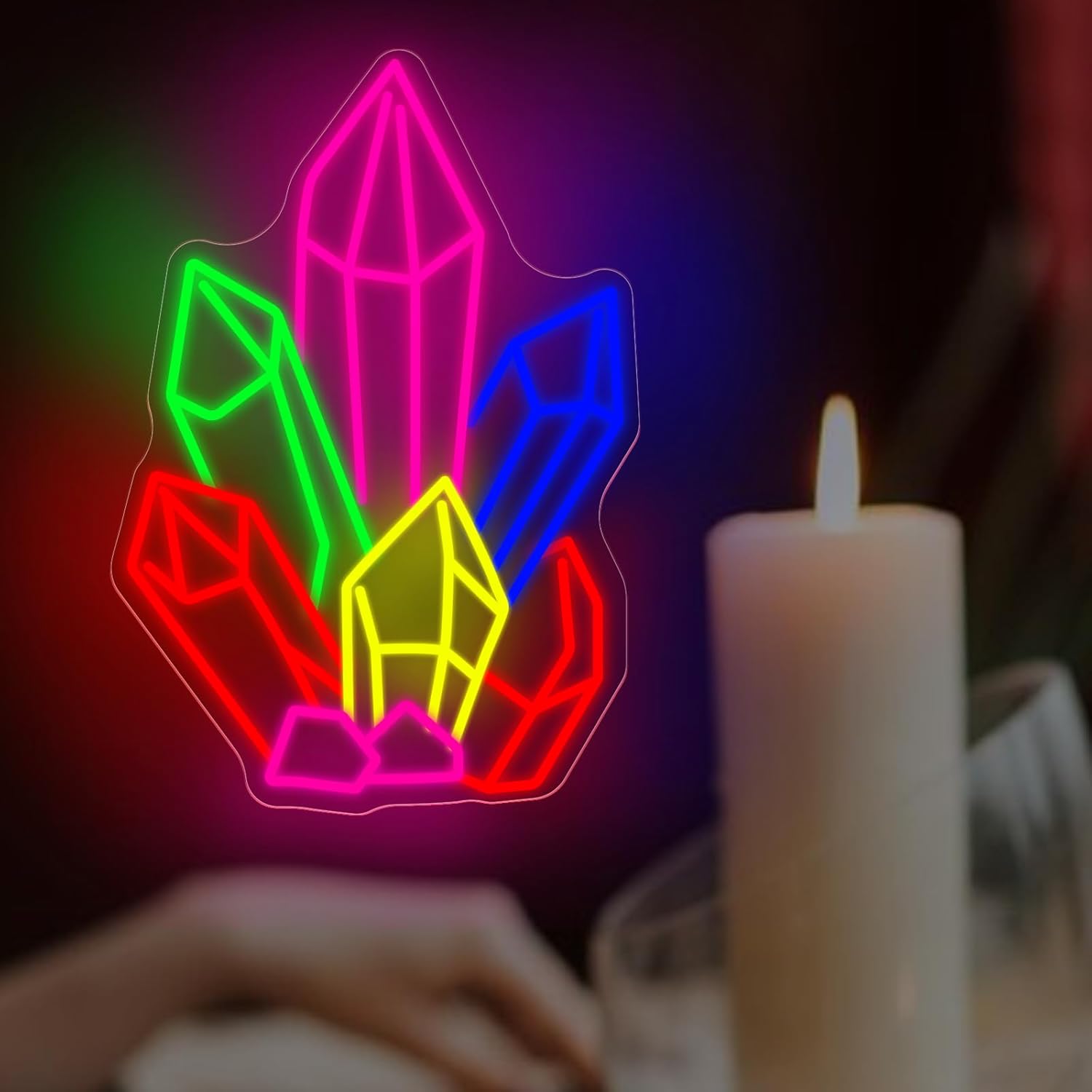 Crystals Stones Tarot Neon Sig – Pilates And Yoga Studio recenzja i cena